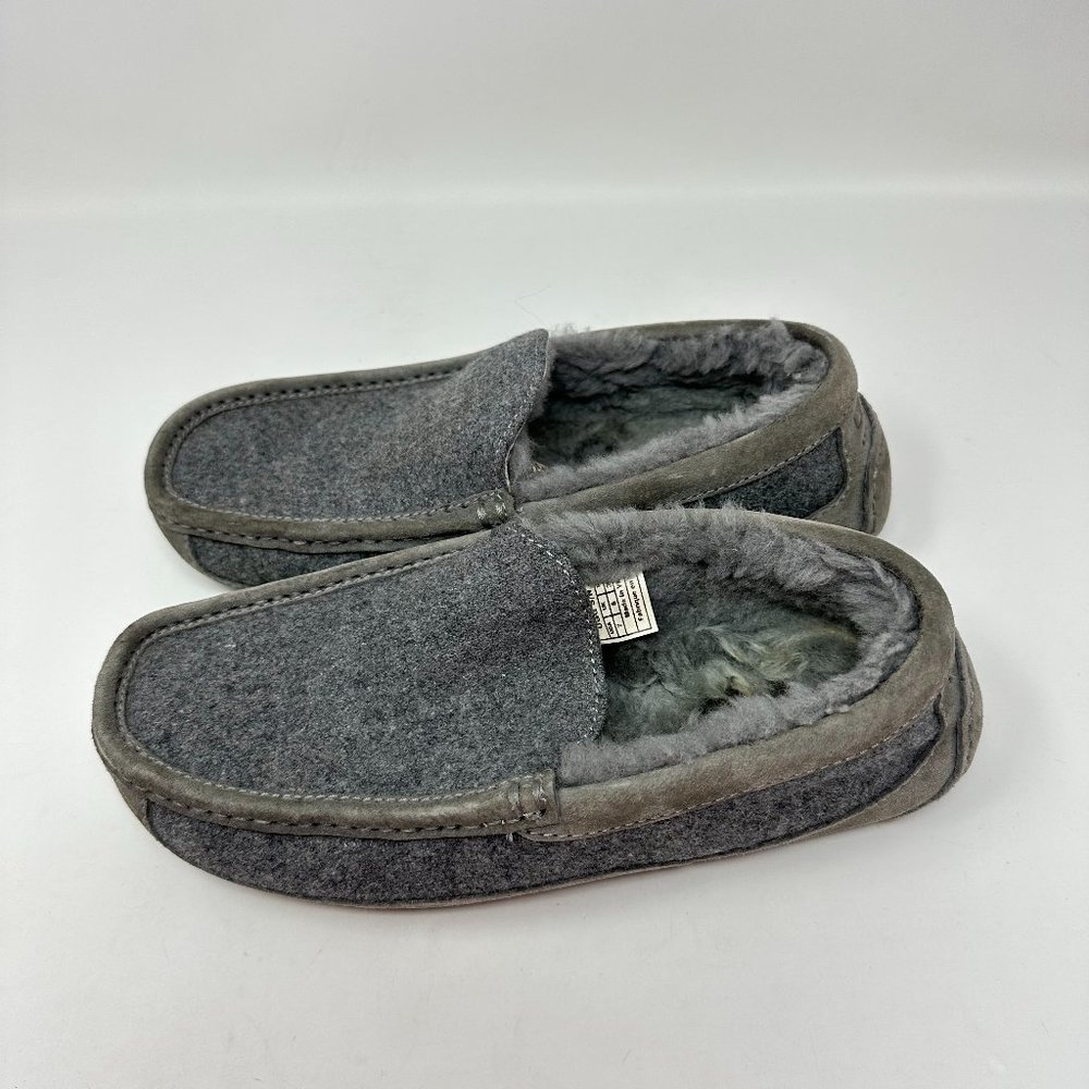 Ugg Australia Men's Ascot Lined Slippers Moccasins Charcoal Gray 3233